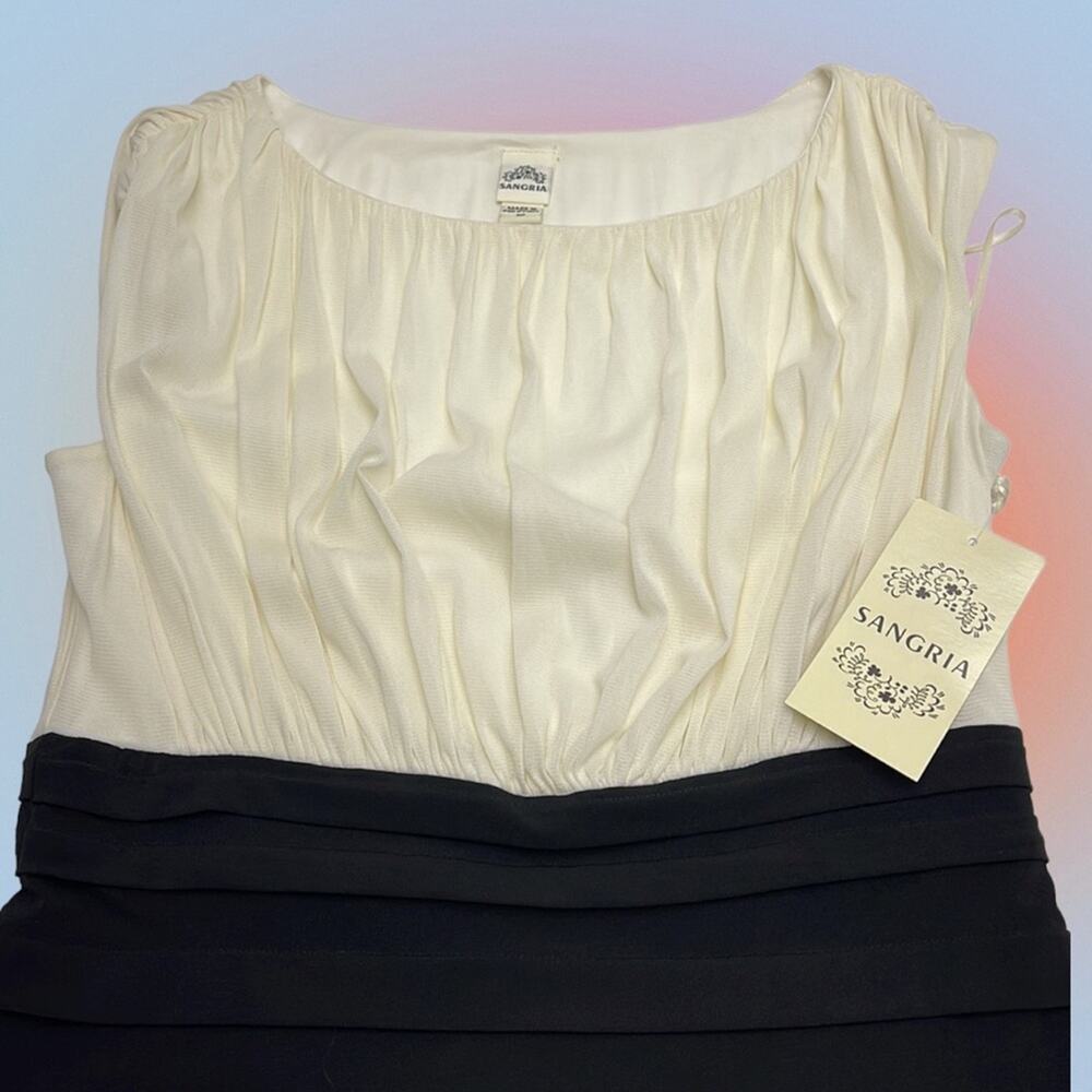 SANGRIA Women’s 10 Cream Black Sleeveless Dress - Picture 2 of 4
